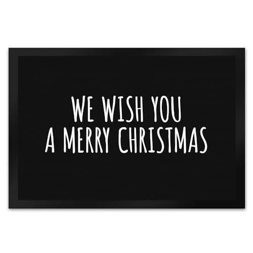 trendaffe We Wish You a Merry Christmas Fußmatte XL in schwarz-weiß von trendaffe