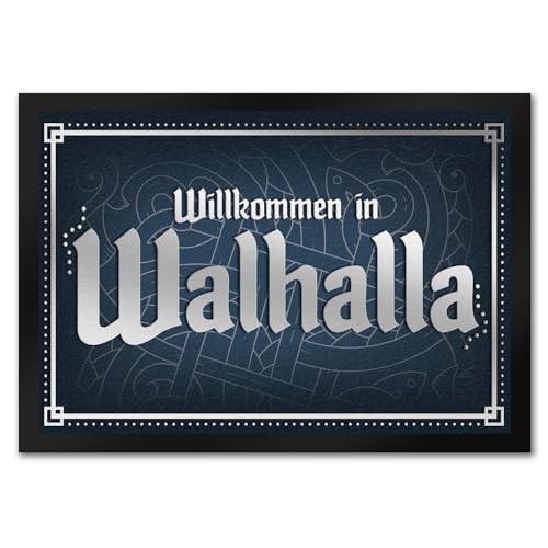 trendaffe - Willkommen in Walhalla Fußmatte mit Runen Motiv von trendaffe