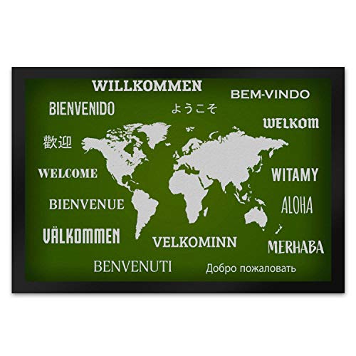 trendaffe - Willkommen in verschiedenen Sprachen Fußmatte XL mit Motiv von trendaffe