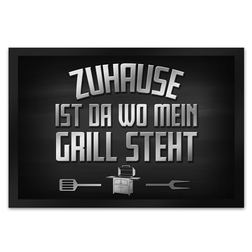 trendaffe Zuhause ist da wo Mein Grill Steht Fußmatte XL mit Motiv von trendaffe