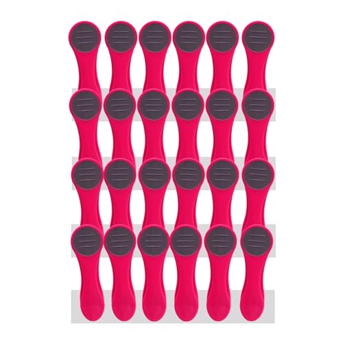 24 Wäscheklammern Wäscheclips mit Druckfedern aus Edelstahl und Soft Grip Softgrip Soft Touch Softtouch Pink Dunkelgrau von trendfinding