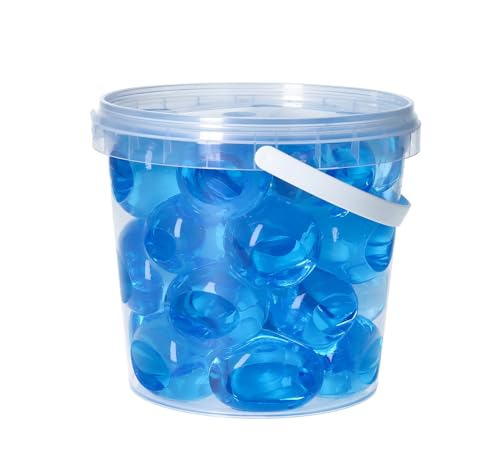 trendfinding 1 Liter Eimer aus Kunststoff mit Deckel Deko Hydro Wasser Perlen Kugeln künstliche Blumenerde Aquaperls Aqualinos zum Dekorieren (Blau_XXL) von trendfinding