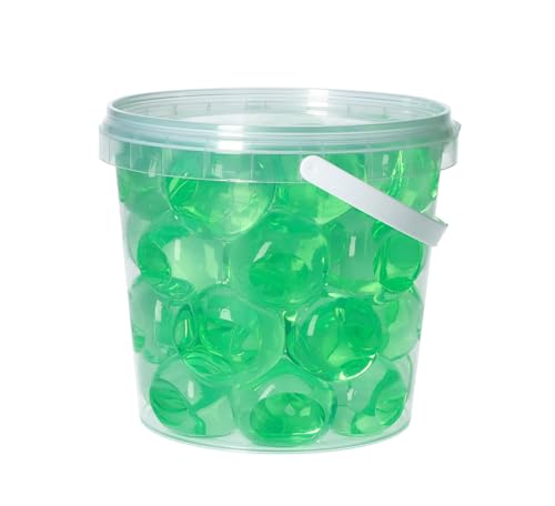 trendfinding 1 Liter Eimer aus Kunststoff mit Deckel Deko Hydro Wasser Perlen Kugeln künstliche Blumenerde Aquaperls Aqualinos zum Dekorieren (Grün_XXL) von trendfinding