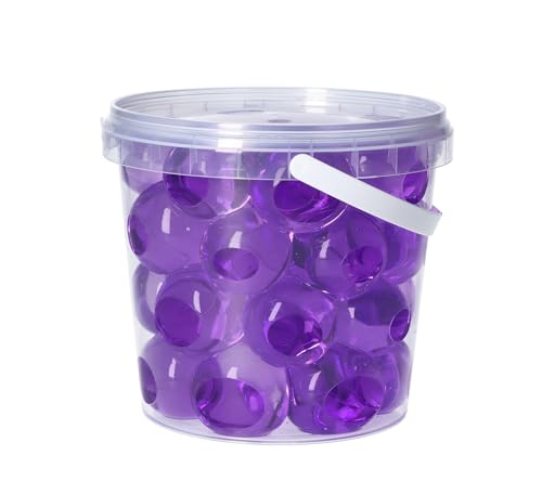 trendfinding 1 Liter Eimer aus Kunststoff mit Deckel Deko Hydro Wasser Perlen Kugeln künstliche Blumenerde Aquaperls Aqualinos zum Dekorieren (Lila_XXL) von trendfinding