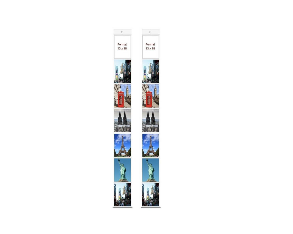 trendfinding Bilderrahmen Collage 2er Set Fototasche für 7 Fotos im Hochformat 13x18 cm, für 7 Bilder (1 St), 7 Fotos im Hochformat von trendfinding