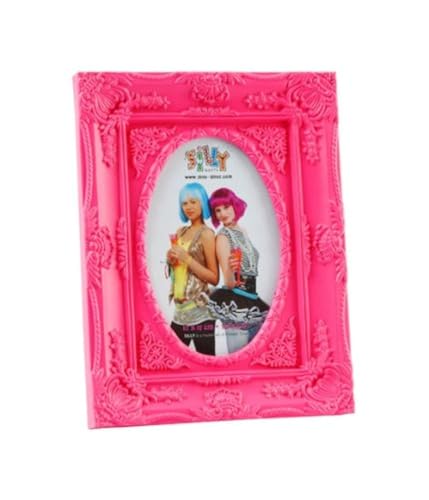 trendfinding Foto Bild Ornament Rahmen Design Stand Bilderrahmen Ornamente rechteckig oval Hochformat und Querformat mit Aufsteller 10 x 15 pink von trendfinding