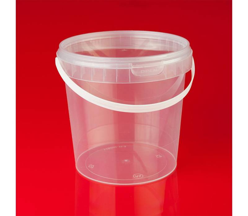 trendfinding Vorratsdose Plastikeimer mit Deckel 1 Liter, Polypropylen (PP), (48-tlg) von trendfinding