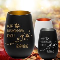Erinnerungslicht Haustier Wir Vermissen Dich Mit Wunschnamen Trauerlicht Andenken Hund Katze von trendgravur