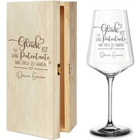 Glück Ist Eine Patentante Wie Dich Zu Haben Weinglas Optional Mit Kiste Und Wunschname Geschenk Geburtstag Weihnachten Taufe Taufpaten Patin von trendgravur