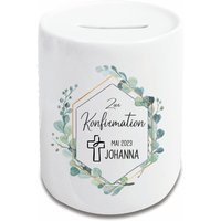 Konfirmation-Geschenke- Spardose Eukalyptus- Geldgeschenke - Persönliche Geschenkideen Personalisierte Mit Wunschnamen von trendgravur