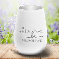 Personalisiertes Windlicht Lieblingstante Mit Namensgravur von trendgravur
