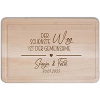 Schneidebrett Mit Gravur Der Schönste Weg Ist Gemeinsame -Geschenkidee Zur Hochzeit - Persönliches Geschenk Wunschnamen von trendgravur