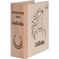 Spardose Pferd Mit Wunschnamen Sparbuch Für Pferdeliebhaber - Geburtstagsgeschenk Mädchen von trendgravur
