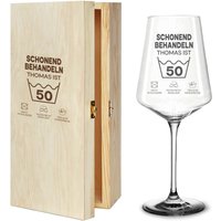 Weinglas Zum Geburtstag Mit Namen Und Jahreszahl Schonend Behandeln - Optional Box von trendgravur