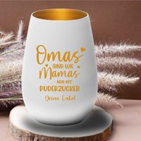 Windlicht Für Oma - Omas Sind Wie Mamas Nur Mit Puderzucker Geschenkidee Die Liebe von trendgravur