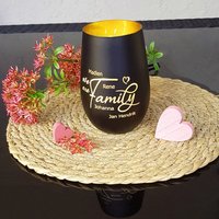 Windlicht Schwarz Familie We Are Family Mit Bis Zu 6 Wunschnamen Geschenkidee Geburtstag Einzug Umzug Weihnachten von trendgravur