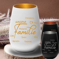 Windlicht "Unsere Familie" Mit Wunschnamen - Personalisierte Geschenke Für Oma, Mama, Papa, Opa Geburtstag Weihnachten von trendgravur