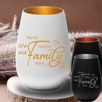 Windlicht "We Are Family" Mit Wunschnamen - Personalisierte Geschenke Für Oma, Mama, Papa, Opa Geburtstag Weihnachten von trendgravur