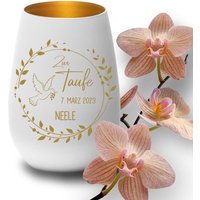 Windlicht Zur Taufe Motiv Ranke Mit Deinem Wunschnamen Und Wunschdatum Taufgeschenk Geschenk Taufpaten von trendgravur