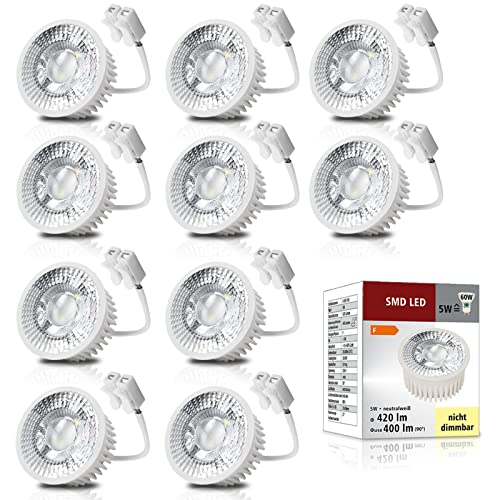 trendlights24 10x LED Modul 5W extra flach 50 x 23 mm für Einbaustrahler Spots in Neutralweiß 400lm 230V Perfekter Ersatz für GU10 oder MR16 von trendlights24