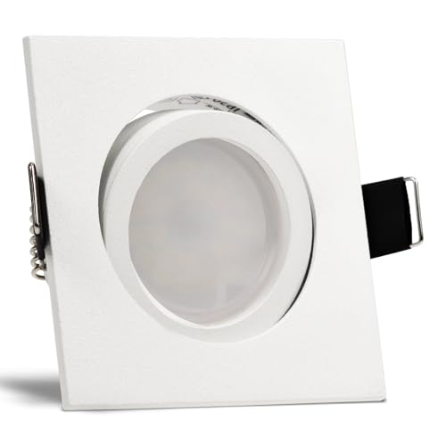 trendlights24 Bianco LED Einbaustrahler 230V Weiß matt eckig dimmbar, 1er Set ultra flach 35 mm Spots 5W Kaltweiß, Decken Einbauleuchte schwenkbar trendlights24 Bianco LED Einbaustrahler 230V Weiß matt eckig dimmbar, 1er Set ultra flach 35 mm Spots 5W Kaltweiß, Decken Einbauleuchte schwenkbar von trendlights24