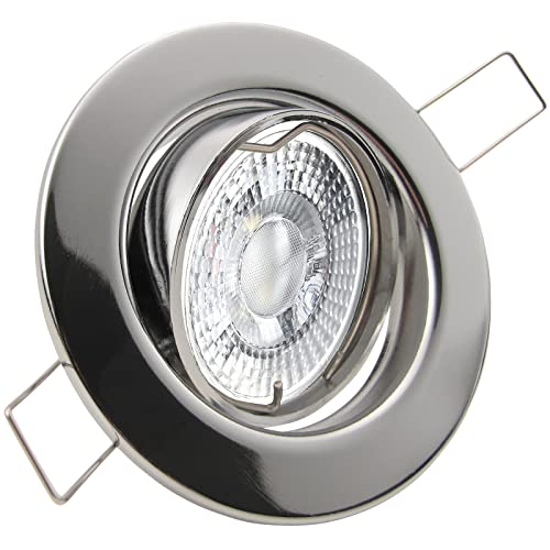 trendlights24 Decora LED Einbaustrahler 230V Chrom rund 5er Set - LED-Spots 4W 360 lm 38-45° GU10 Warmweiß - Deckenspots 68 mm Lochmaß trendlights24 Decora LED Einbaustrahler 230V Chrom rund 5er Set - LED-Spots 4W 360 lm 38-45° GU10 Warmweiß - Deckenspots 68 mm Lochmaß von trendlights24