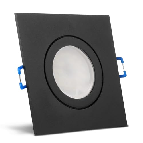 trendlights24 Mare Decken Einbaustrahler IP44-1er Set ultra flach 35 mm LED Spots 5W dimmbar 230V Warmweiß 3000K - Schwarz - Bad außen von trendlights24