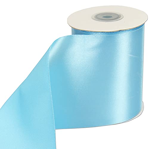 Tischläufer Satinband himmelblau 10cm x 25m Rolle Tischbänder elegant für Kindergeburtstag Hochzeit Konfirmation Kommunion Ostern Weihnachten Tischband edel Satin Dekoband Uni | 2751011-A von trendmarkt24