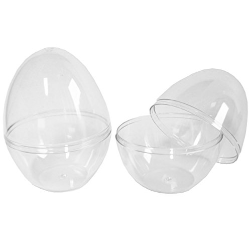 trendmarkt24 Acryl Dekoeier stehend 10 Stück teilbar | transparente Ostereier ca. 9 cm Plastik Eier von trendmarkt24