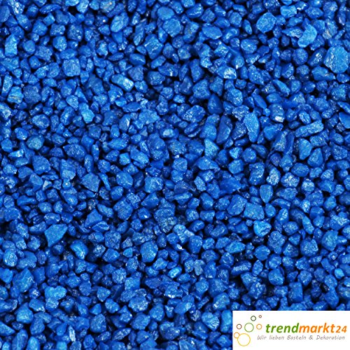 trendmarkt24 Deko Kies blau 1000g | 1kg ca. 580 cm³ | Farbkies blau Tischdeko | Dekokies von trendmarkt24