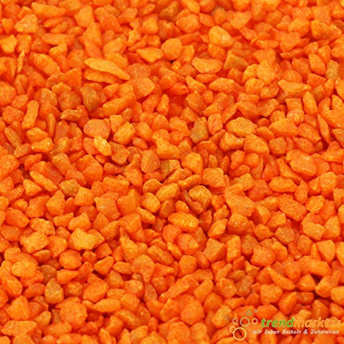 trendmarkt24 Deko Kies orange 1000g | 1kg ca. 580 cm³ | Farbkies orange Tischdeko | Dekokies von trendmarkt24