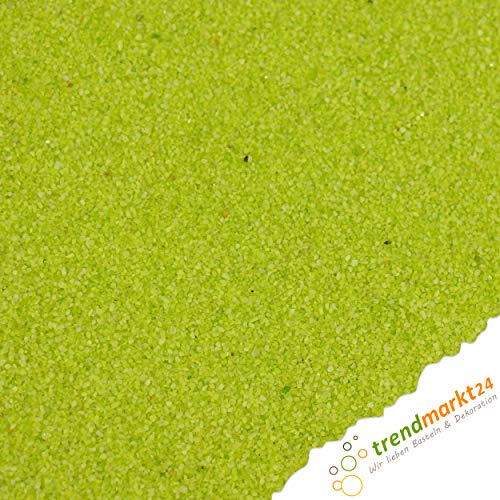 trendmarkt24 Farbsand apfelgrün 1000g | 1kg ca. 550 cm³ | Deko Sand grün für Bastelideen von trendmarkt24
