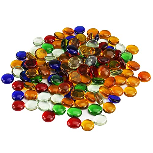 trendmarkt24 Glas Nuggets 500g bunt 1,5-2,5 cm | 0,5-1 cm hoch Dekosteine Mix Tischdeko Glasnugget von trendmarkt24