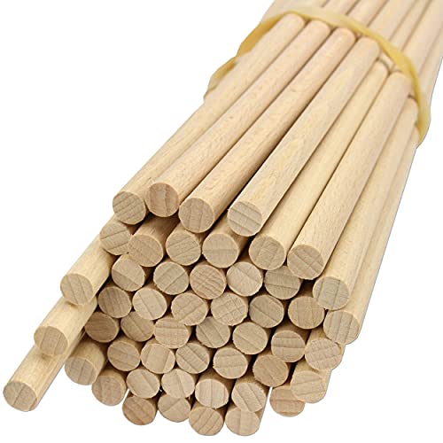 trendmarkt24 Holzstäbe Ø8mm x 30 cm Set rund 50 Stück Buche Rundholzstäbe 30 cm / 300mm x 8mm von trendmarkt24