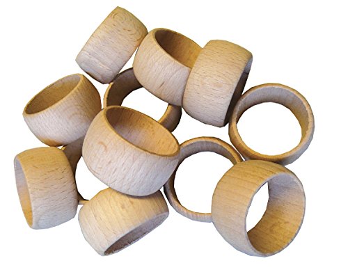 trendmarkt24 Serviettenringe Holz Ø 35 mm / 3,5cm naturbelassen 12 Stück Holzringe B: 25mm / 2,5 cm von trendmarkt24