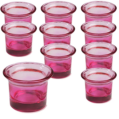 trendmarkt24 Teelichtglas Set rosa 10 Stück ca. 6,5 x 4,5 cm Teelichtgläser | Teelichthalter von trendmarkt24