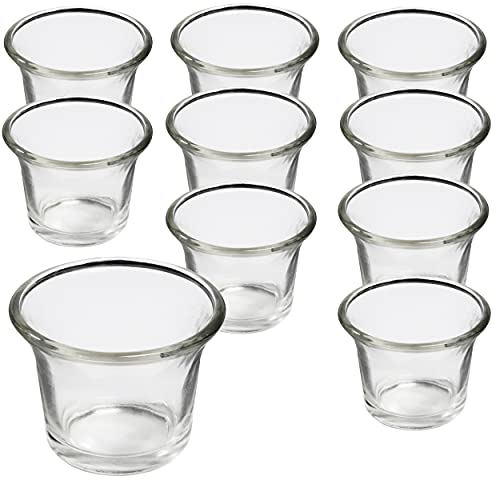 trendmarkt24 Teelichtglas Set transparent 10 Stück ca. 6,5 x 4,5 cm Teelichtgläser | Teelichthalter von trendmarkt24