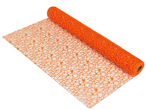 trendmarkt24 Tischläufer Netzoptik orange 48cm x 4,5m Dekoband Netz Hochzeitsdekoration von trendmarkt24