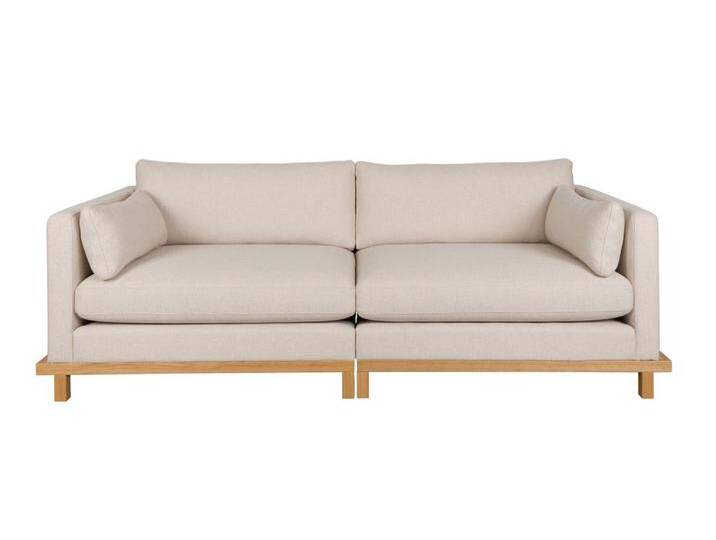 BLOSSOM 3-Sitzer Sofa von ZUIVER Stoff Sand Gestell Eiche hell von trendmöbel24