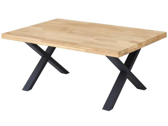 Couchtisch CHRIS X 110 x 70 Eiche massiv geölt Tischbeine X-Form von trendmöbel24