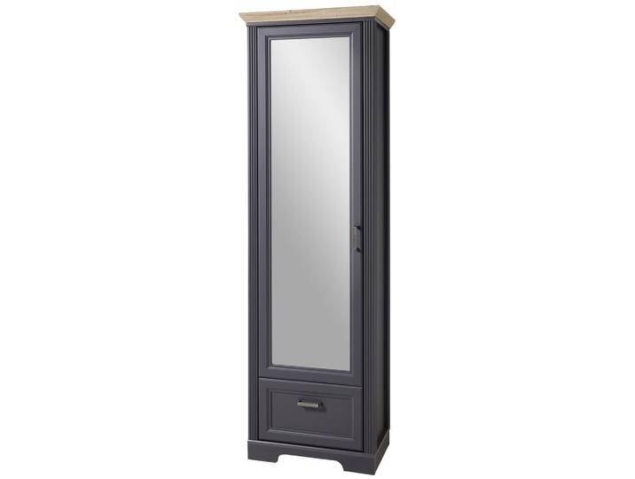 Dielenschrank JASMIN mit Spiegel Farbe Graphit Absetzung Artisan Eiche von trendmöbel24