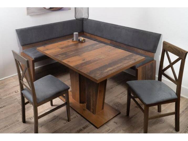 Eckbank Eckbankgruppe Essgruppe NARDONE 185 x 150 cm Old Wood Vintage von trendmöbel24