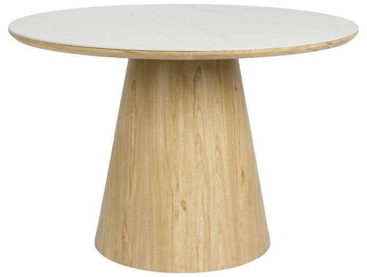 Esstisch Tisch ALMIRA rund Ø 115 cm Eiche Furnier Platte Marmoroptik Esstisch Tisch ALMIRA rund Ø 115 cm Eiche Furnier Platte Marmoroptik von trendmöbel24