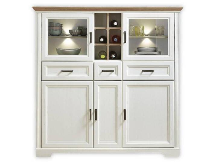 Highboard JASMIN Pinie weiß Nachbildung mit offenen Fächern Highboard JASMIN Pinie weiß Nachbildung mit offenen Fächern von trendmöbel24