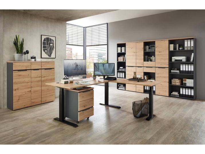 Komplettbüro MEMPHIS X 9-teilig Front Artisan Eiche Korpus Graphit Komplettbüro MEMPHIS X 9-teilig Front Artisan Eiche Korpus Graphit von trendmöbel24