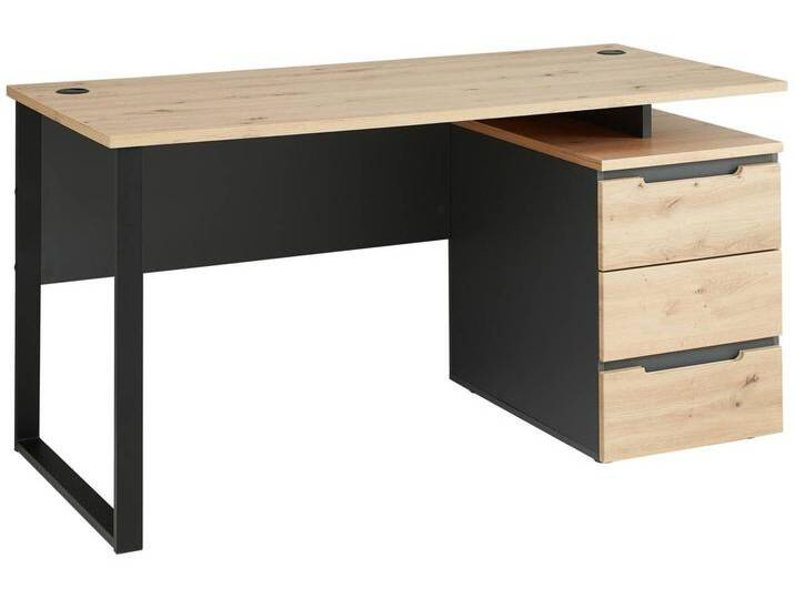 Schreibtisch MEMPHIS Artisan Eiche 150 x 73 cm mit Container von trendmöbel24