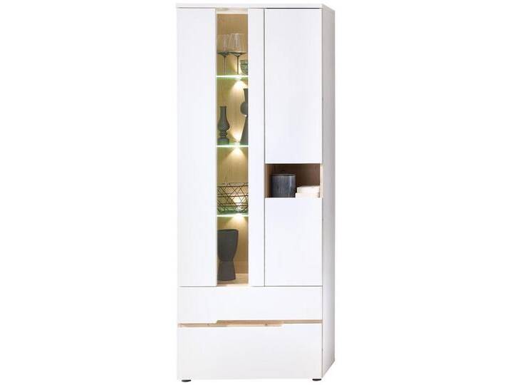 Vitrine MEMPHIS Weiß mit Artisan Eiche Nachbildung und LED Vitrine MEMPHIS Weiß mit Artisan Eiche Nachbildung und LED von trendmöbel24