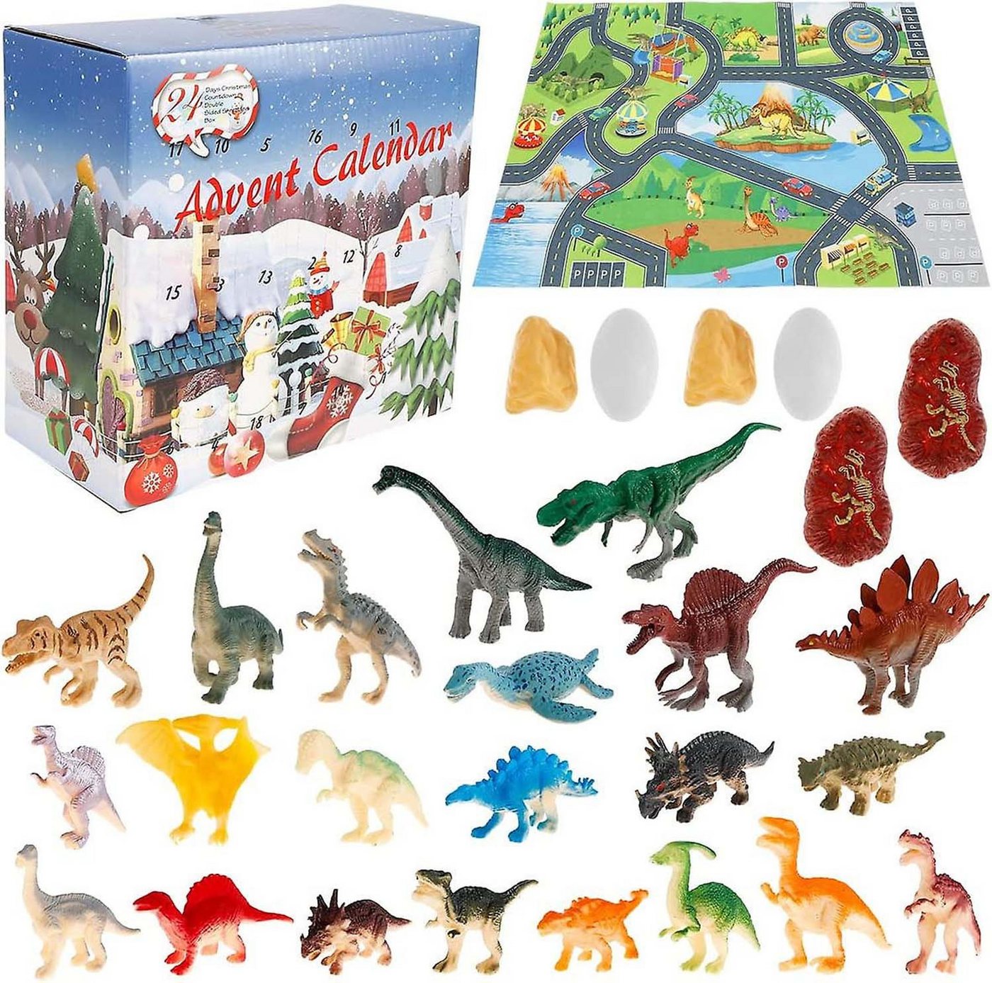 trends for living Adventskalender Countdown bis Weihnachten, Dinosaurier-Adventskalender mit Blind Box (23-tlg) von trends for living