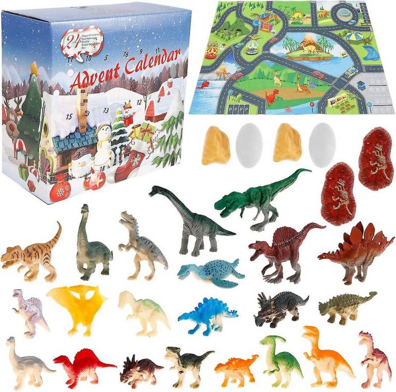 trends for living Adventskalender Countdown bis Weihnachten, Dinosaurier-Adventskalender mit Blind Box (23-tlg) von trends for living
