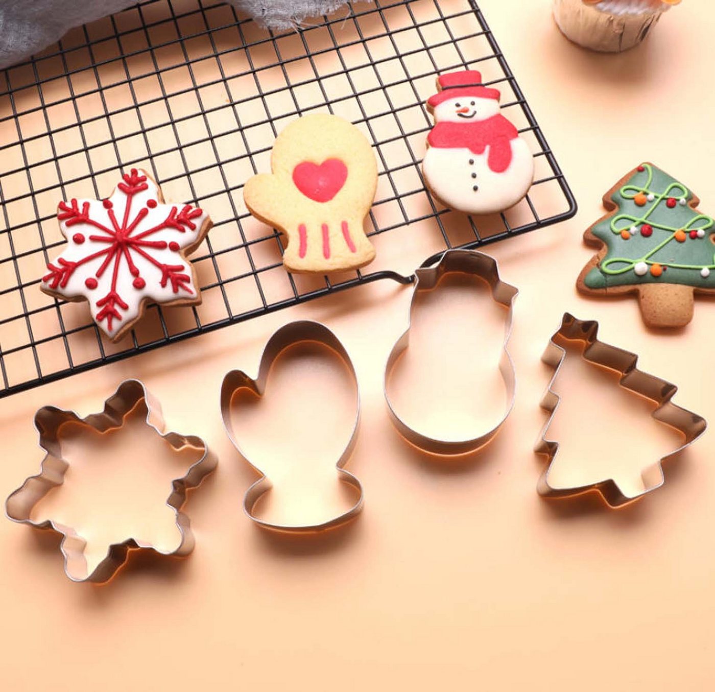 trends for living Ausstechform Backset 4-teilige Weihnachtsmann-Plätzchenformen DIY-Backwerkzeuge, (4-St) von trends for living
